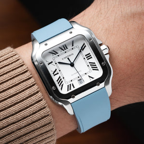 Baby Blue CTS Rubber Strap for Cartier Santos de Cartier - Image 2