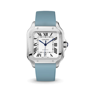 Delugs Baby Blue CTS Rubber Strap for Cartier Santos de Cartier Rubber Watch Strap