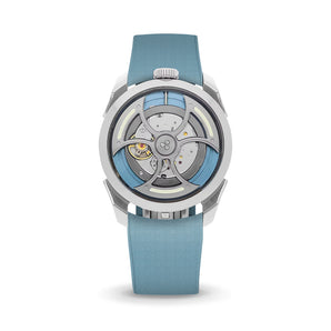 Delugs Baby Blue Curved CTS Rubber Strap for MB&F MAD1 Rubber Watch Strap
